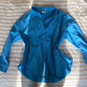 Vibrant Blue Button-Up Shirt